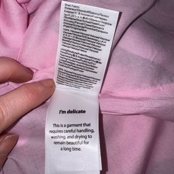 FARM Rio Wave Gradient Maxi Dress Long Sleeve Drawstring Waist Multicolor Size M - Picture 14 of 15